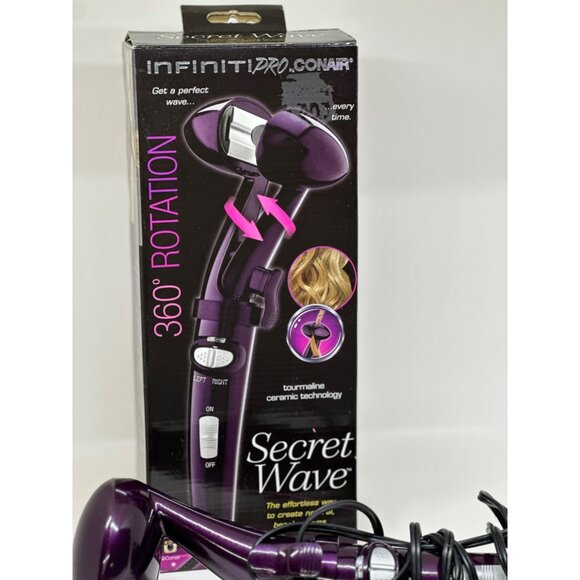 Conair CD204 Infiniti Pro by Secret Wave 360° Rotation Purple Styler Used In Box - Picture 2 of 7